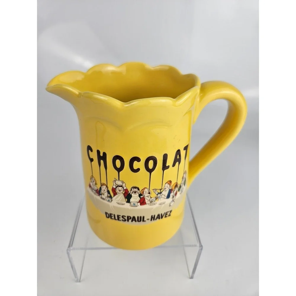 Chocolat Delespaul French Advertising‎ Small Pitcher Yellow France